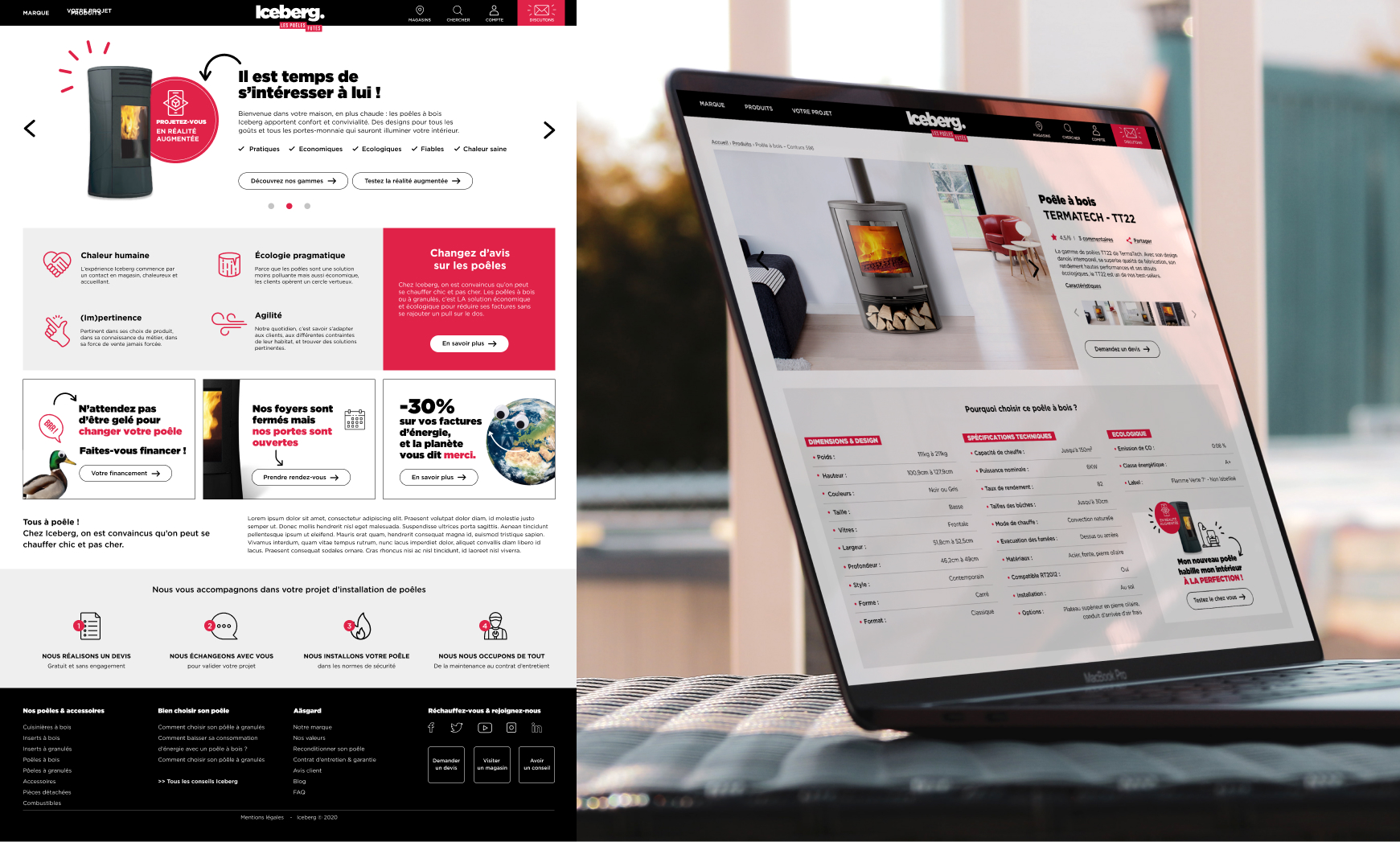 Mockup webdesign site de chauffage/poële